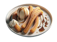 Salted Caramel Churros With Ice Cream 